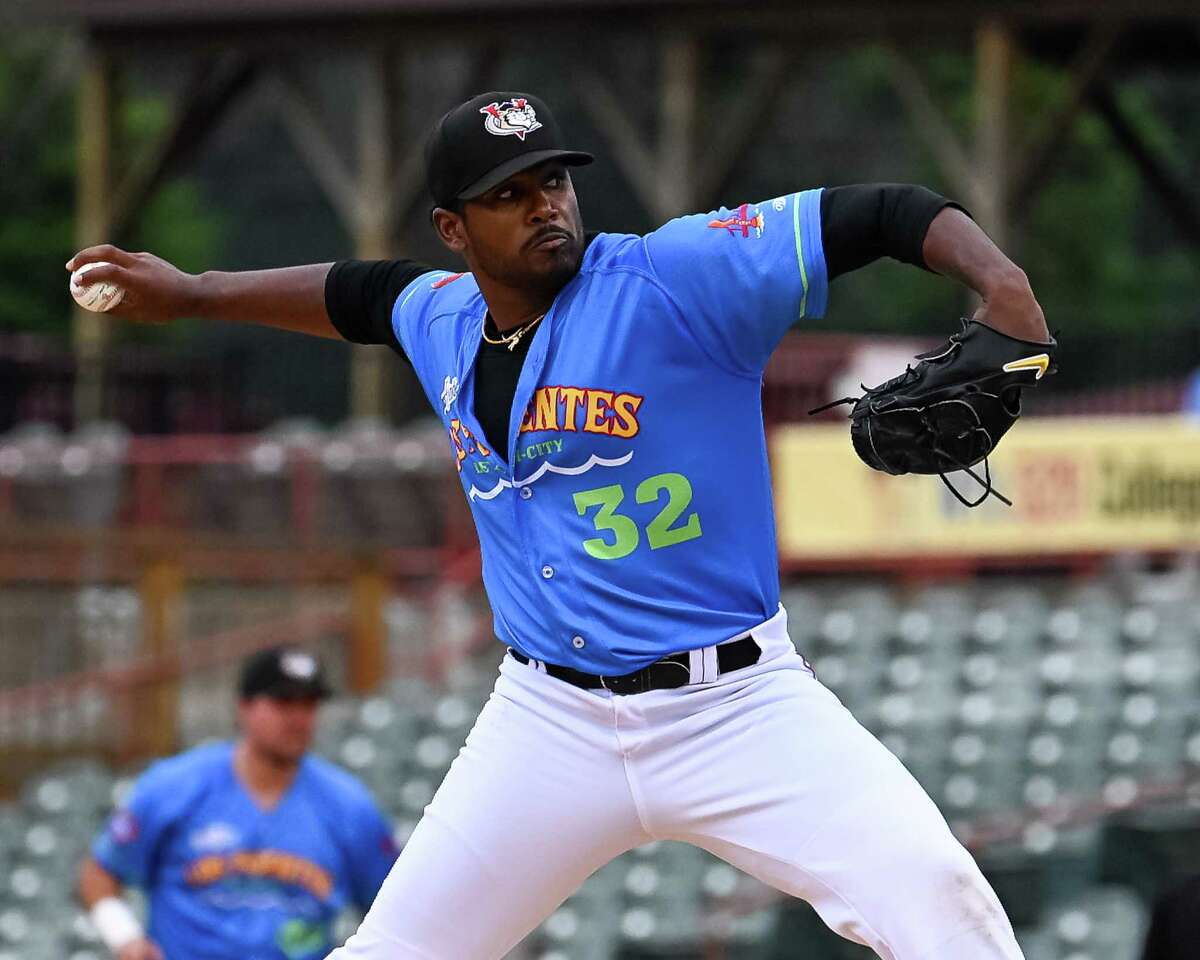 Tri-City ValleyCats starting pitcher Kumar Rocker during a Frontier League game against the Empire State Greys at the Joseph L. Bruno Stadium on the Hudson Valley Community College on Friday, July 1, 2022. (Jim Franco/Special to the Times Union)
