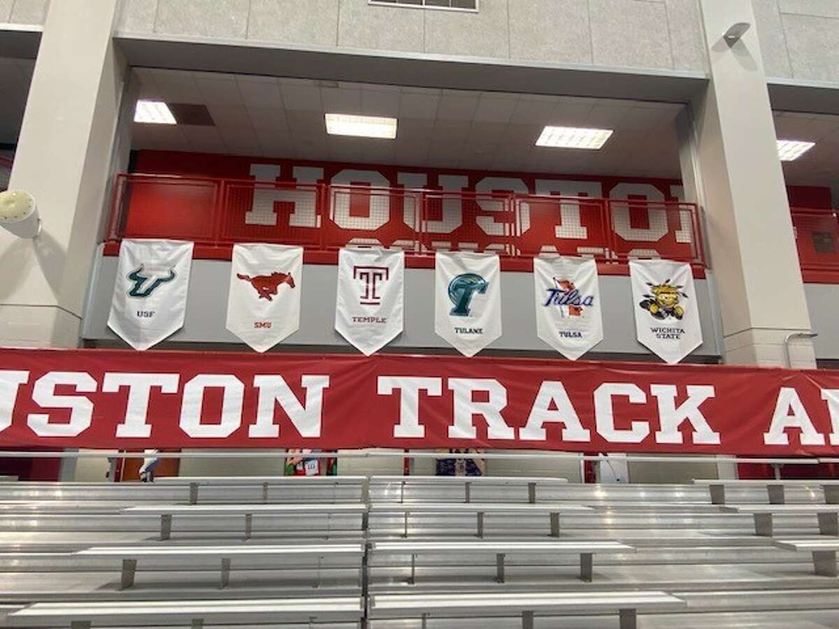 AAC banners are among the items that will need to be removed once the University of Houston joins the Big 12 in 2023.