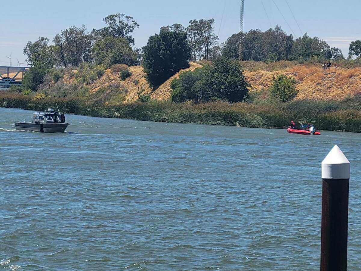 Rio Vista Fire Department's “Boat 55” responds to a report of three 3 adults and 1 child in the water near Three Mile Slough Bridge in the Sacramento Delta. 