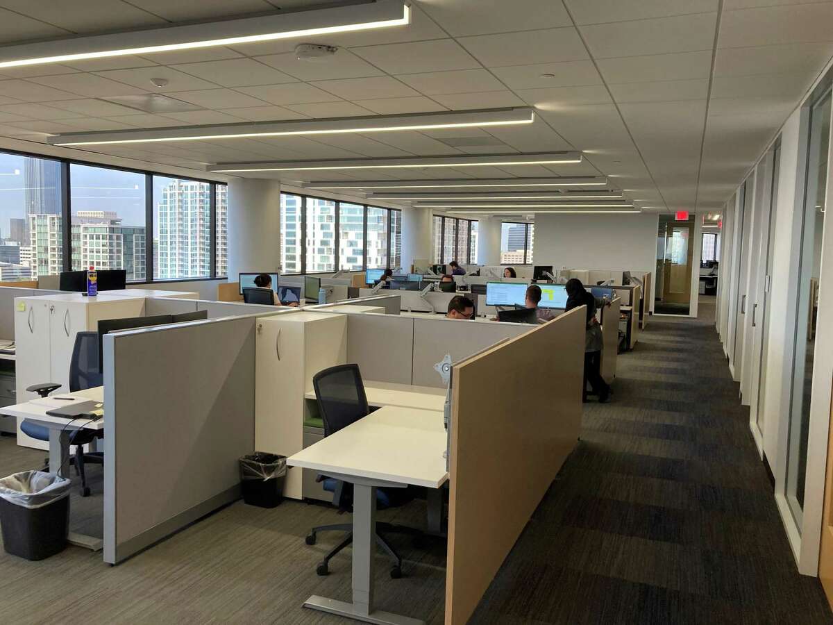 The open work areas offer views from the Galleria to downtown.
