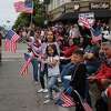 People participate in the 4th of July Parade in Alameda, California on Monday, July 4th, 2022.