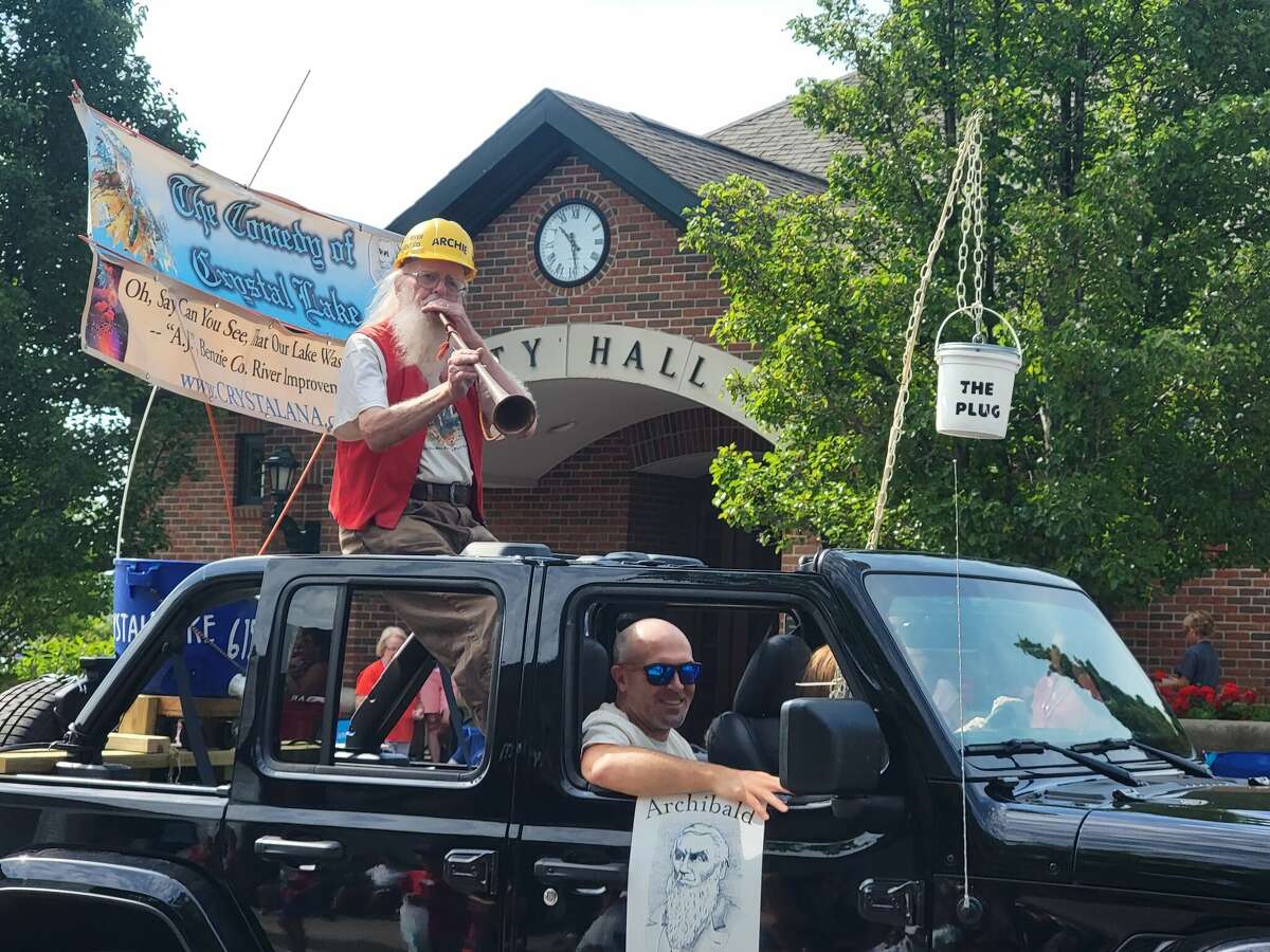 'Archibald Jones,' the man reportedly responsible for the lowering of Crystal Lake, was represented in Frankfort's Fourth of July parade. 