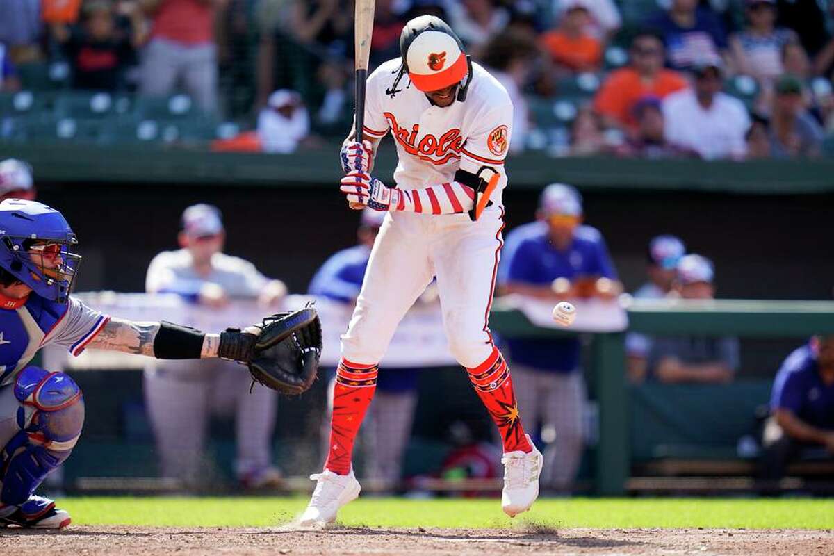Baseball: Orioles' Jorge Mateo takes one for the team to beat Rangers