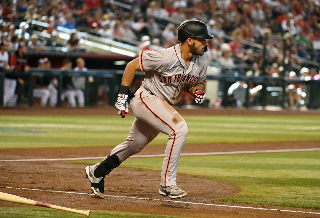 SF Giants prospect David Villar doubles off Madison Bumgarner in first MLB at-bat
