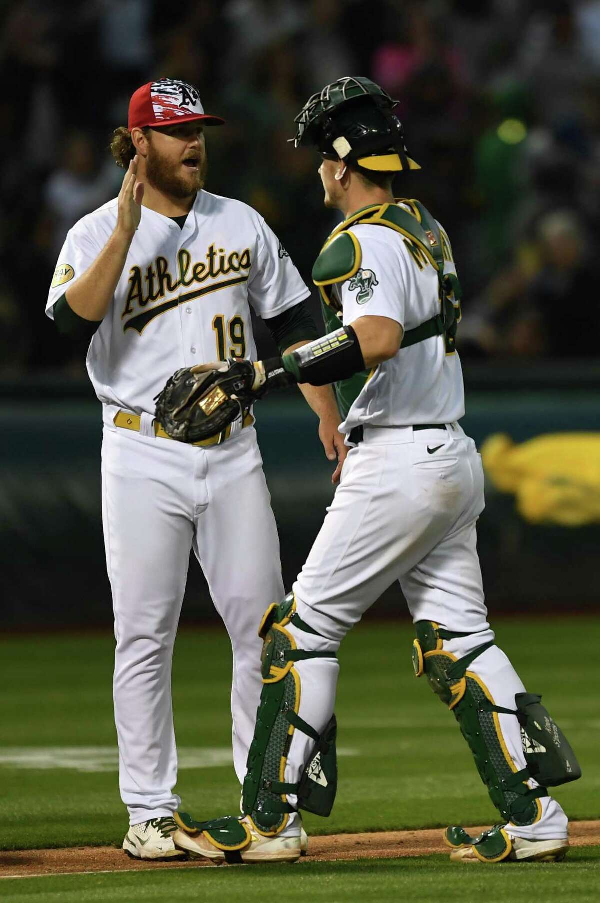 A's win 5-3 to secure rare series win at home over Blue Jays