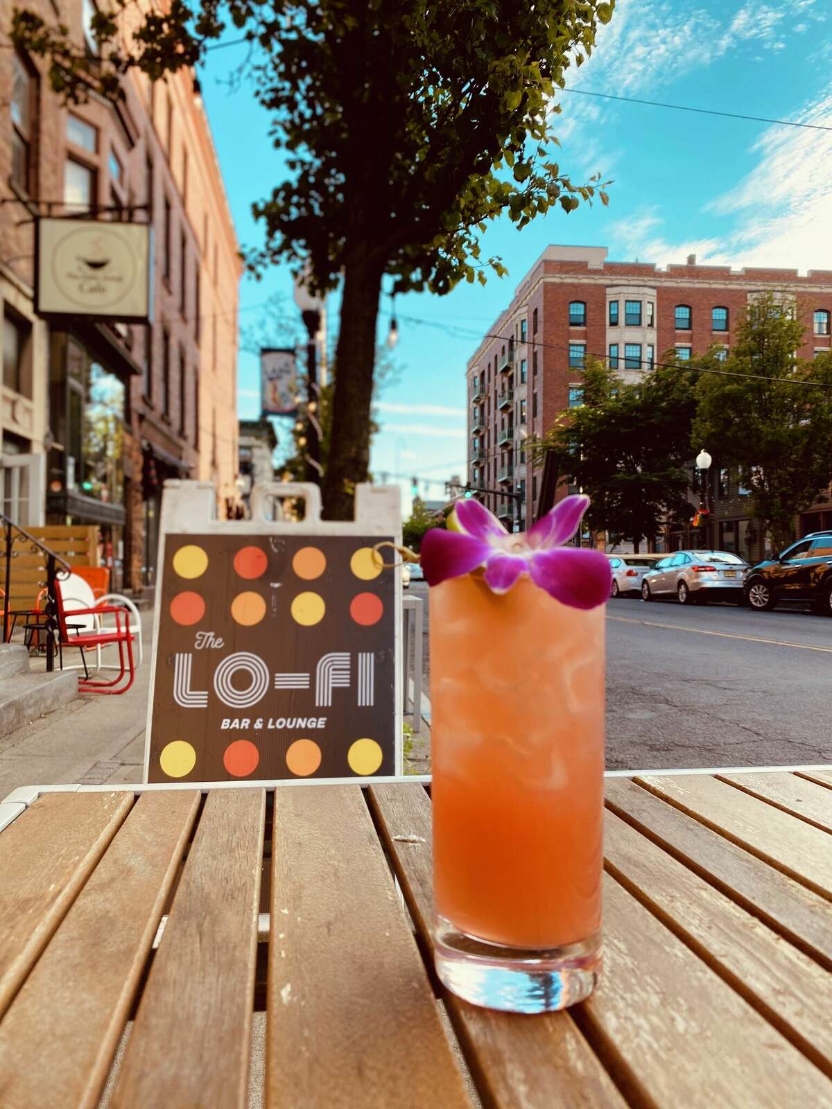 The Watermelon Alarm Clock from the LoFi Bar & Lounge in Albany takes on the flavors of a slice of the fruit, dusted with tajin spice.