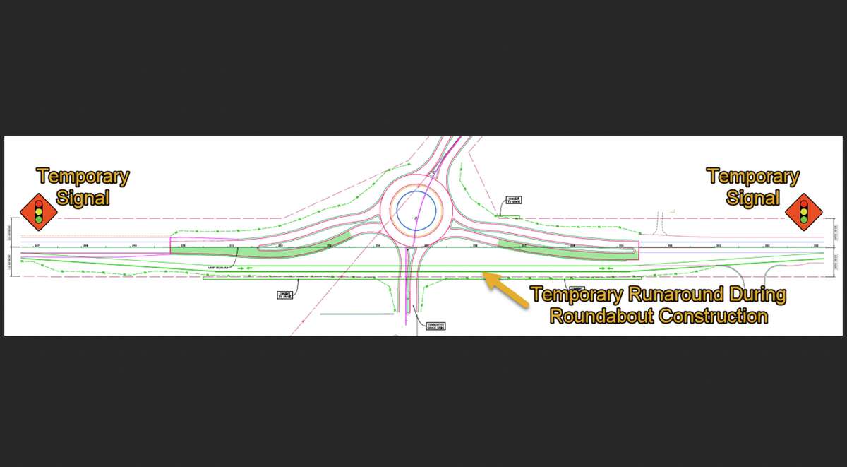 North and southbound traffic will have two temporary traffic signals allowing one lane of traffic to go at a time through a "runaround" continuing along U.S. 31 in their original direction. 