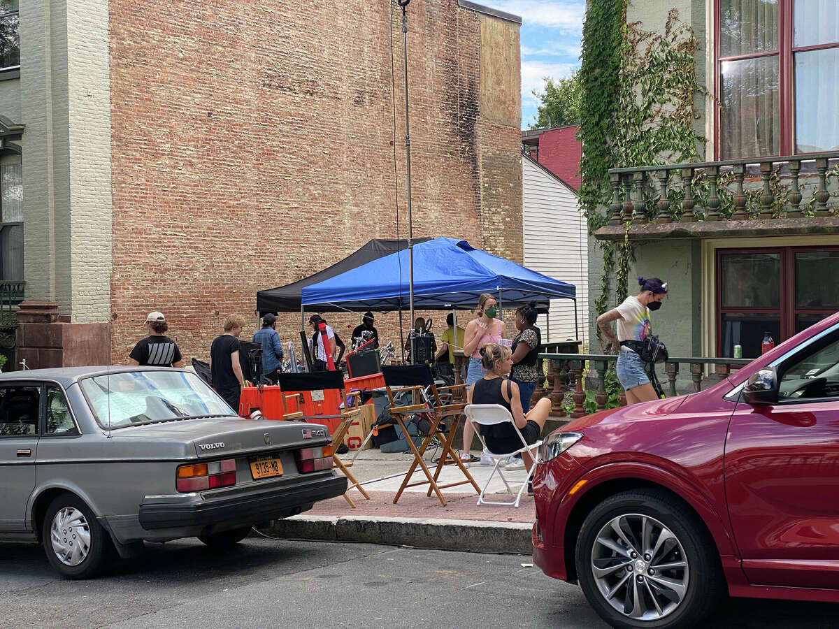 "Mother's Milk" filming wrapped this week and scenes were shot inside homes on Madison Place and Morris Street, above, at the Times Union, Empire State Plaza and South Pearl Coffee Shop among other locations.