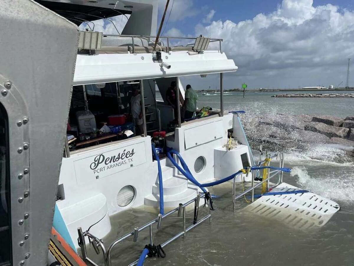 The U.S. Coast Guard rescued 15 people from a sinking yacht on Port Aransas on the Fourth of July. 