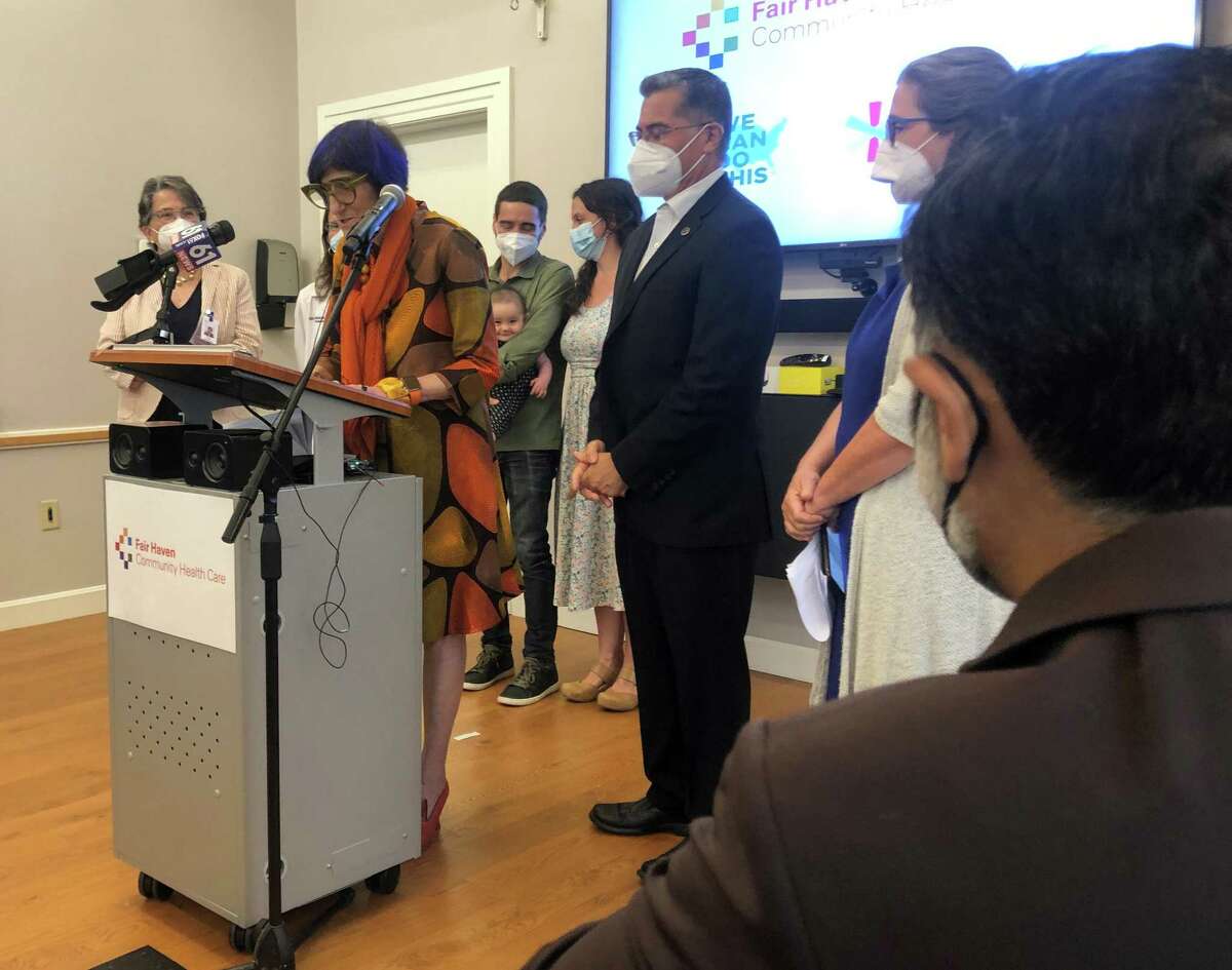 U.S. Rep. Rosa L. DeLauro, D-3, speaks to the importance of vaccinating young children against COVID-19 Wednesday in New Haven.