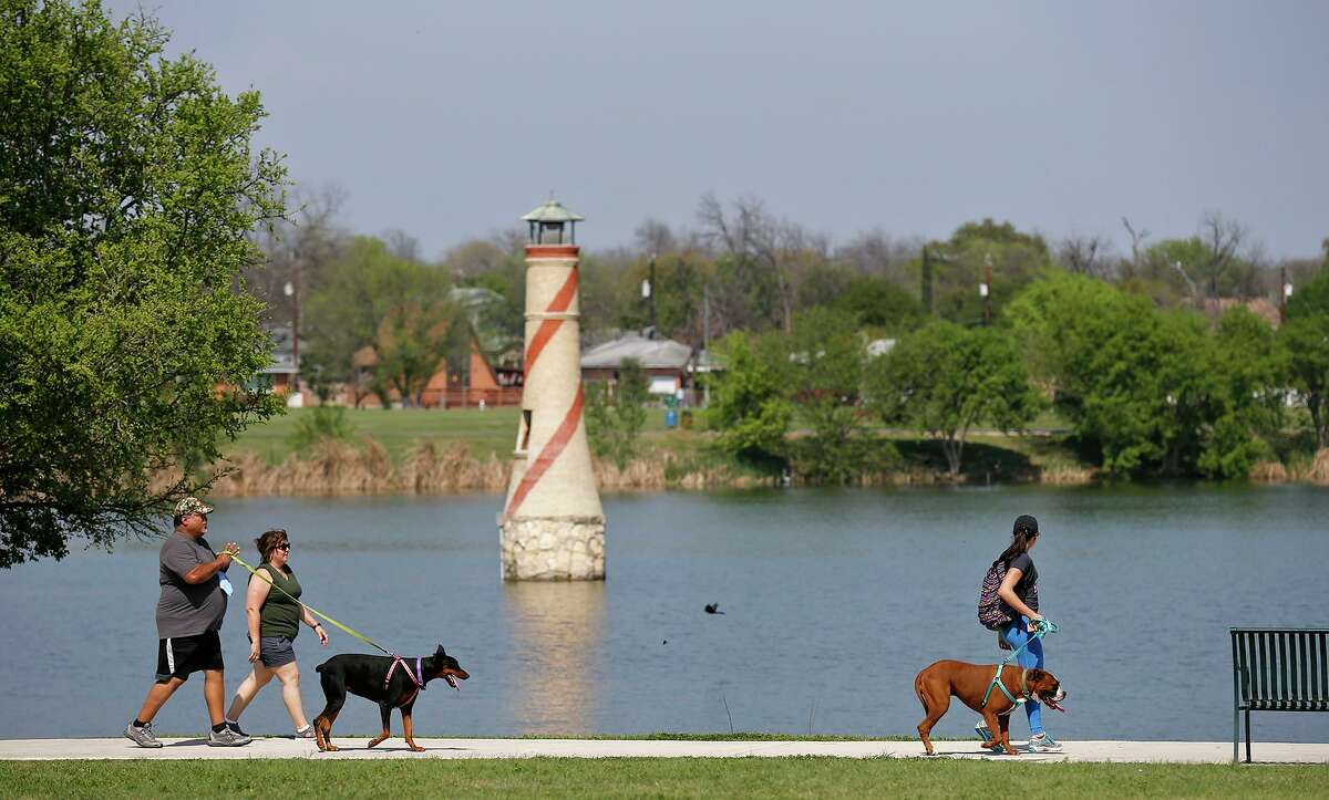 Woodlawn Lake is shown in a photo from 2018. A viral TikTok pokes fun at San Antonio's city parks like Woodlawn.