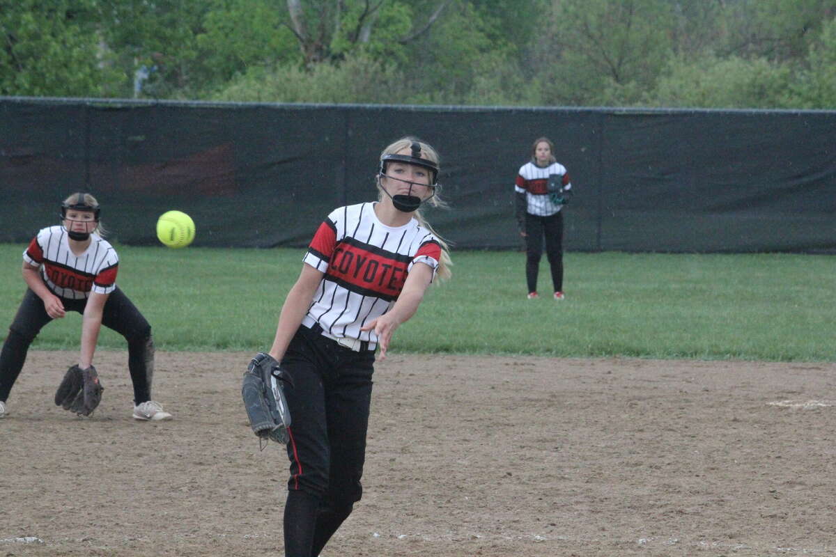 Isabell Guy fires a pitch during the regular season for Reed City.