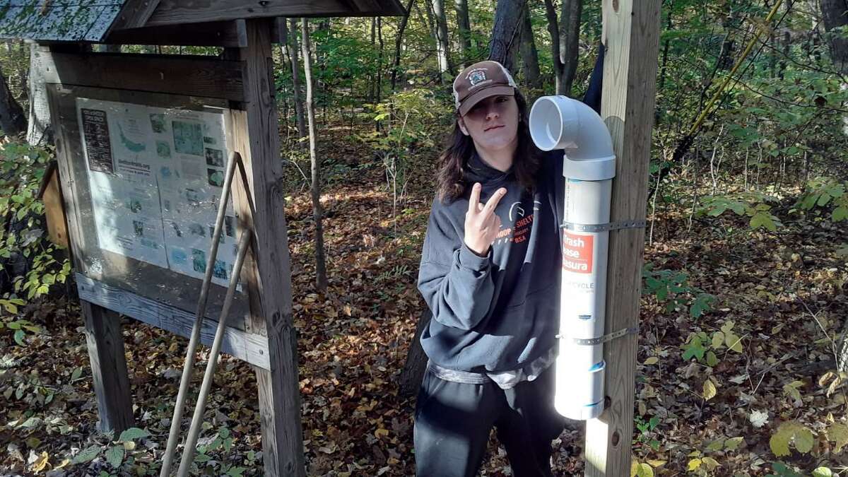 Kenneth J. McGovern recently earned the rank of Eagle Scout thanks in part to his installation of monofilament fishing line recycling bins at four locations in Shelton.