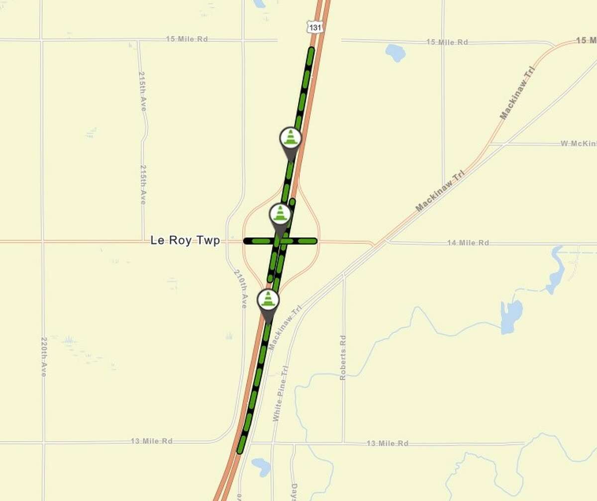 Northbound and southbound U.S. 131 will see intermittent lane closures near 14 Mile Road between July 8 and July 15 in Osceola County.
