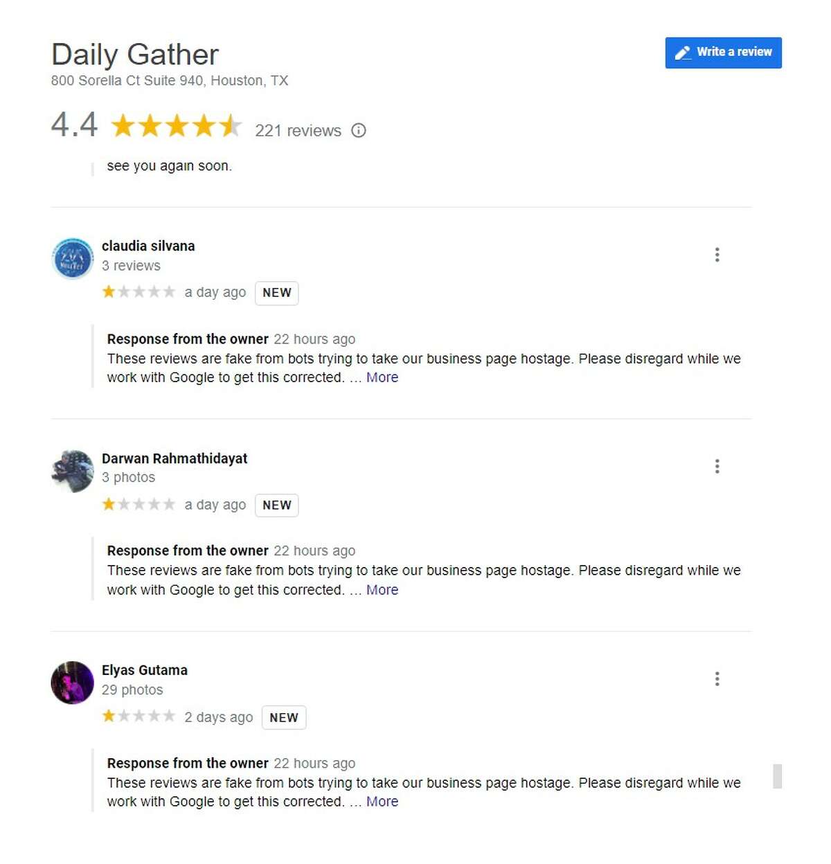 Houston restaurant bombarded by 1star reviews in extortion attempt