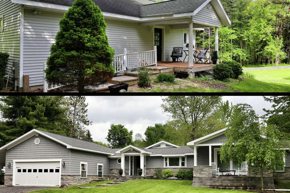 It’s a twofer this week with two homes on the same lot at 9 Red Oak Lane, North Greenbush. The first, at bottom, is a freshly remodeled ranch on four acres, originally built in 1958. The second house on the lot, at top, has 963 square feet of living space, two bedrooms, one bathroom and a three-car garage.