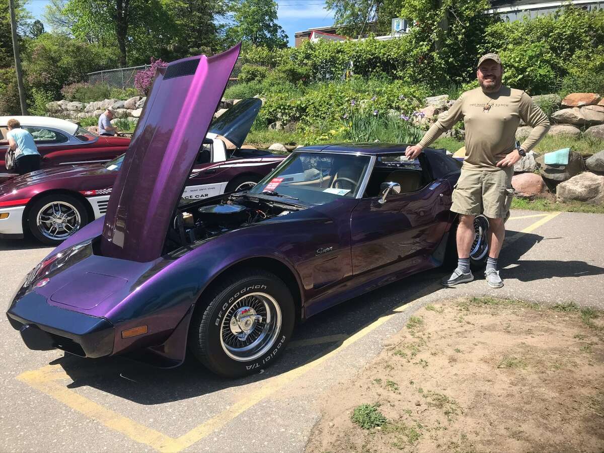 The Crossroads Car Club will host its 3rd annual Veterans' Memorial Park car show in dowtown Reed City on Saturday. Proceeds from the event will support the Veterans' Memorial Park fund. Pictured is Russ Nehmer with his corvette.