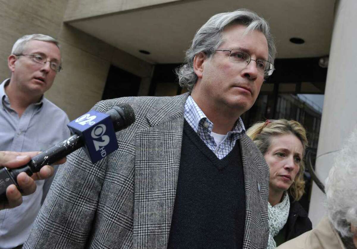 Dr. William Petit Jr., leaves Superior Court in New Haven, Conn., on Monday, Oct. 4, 2010. A Connecticut jury completed the first day of deliberations in the trial of a man charged in the home invasion killings of Petit's wife and two daughters. (AP Photo/Jessica Hill)
