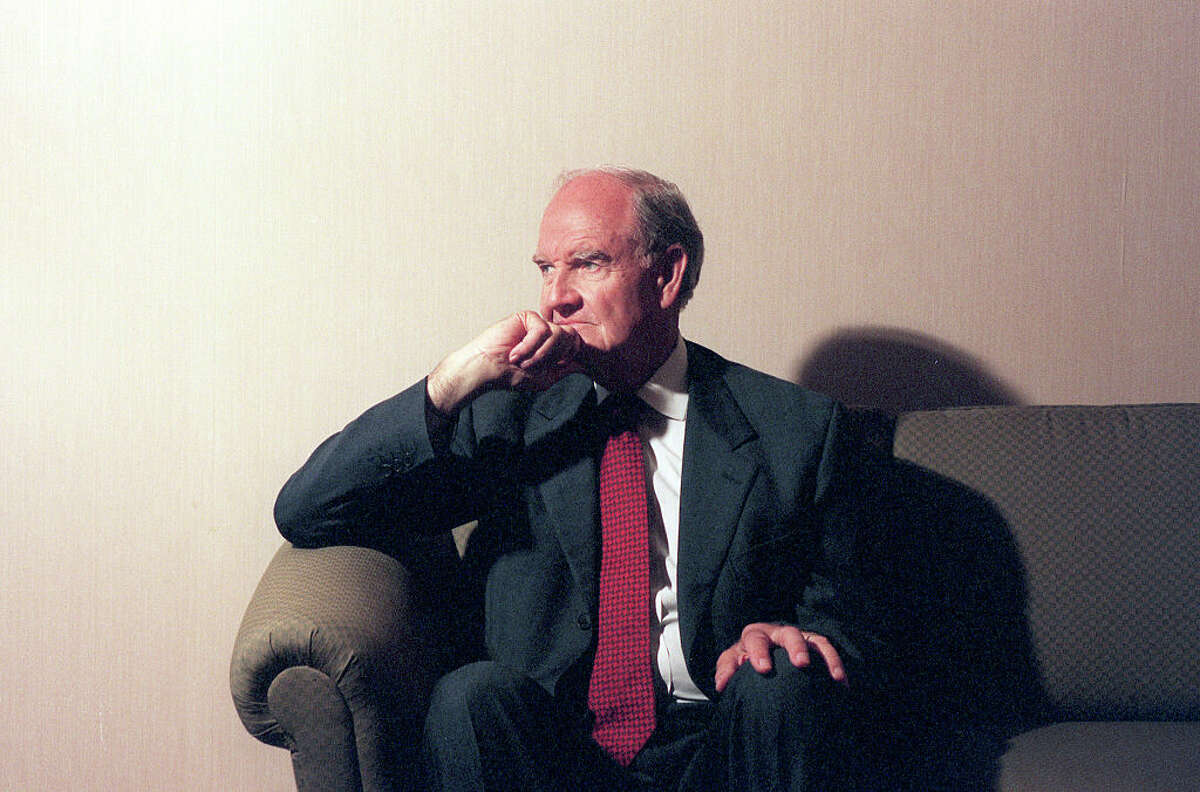 George McGovern, former presidential candidate and senator, on a book tour in 1996.