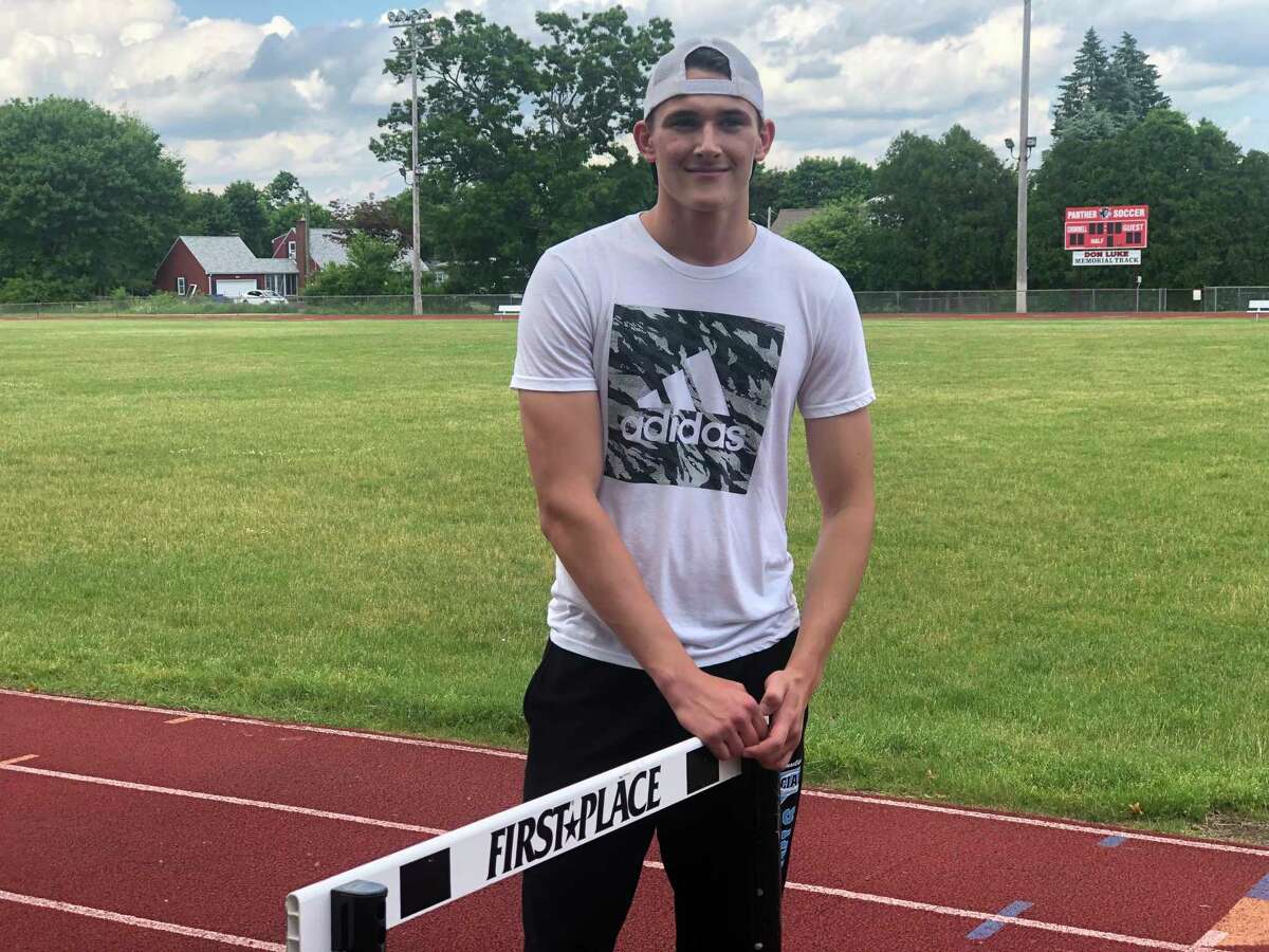Michael Anderson, a rising senior at Cromwell who is legally blind, ranks among the state’s best in the 300 hurdles.