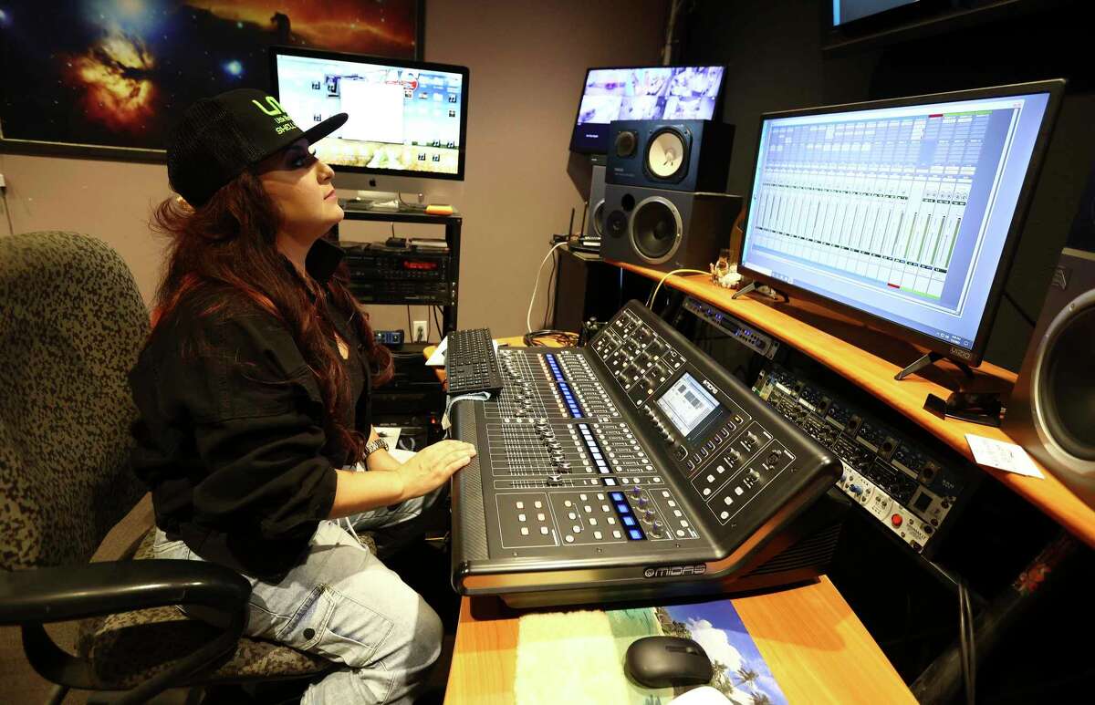 Shelly Lares works the board at Slackmonster Studios in Leon Valley. A friend of Selena, she came out as gay several years ago and released a Pride song titled "Break Through,” an up-tempo pop anthem with echoes of Lady Gaga’s classic, “Born This Way.”