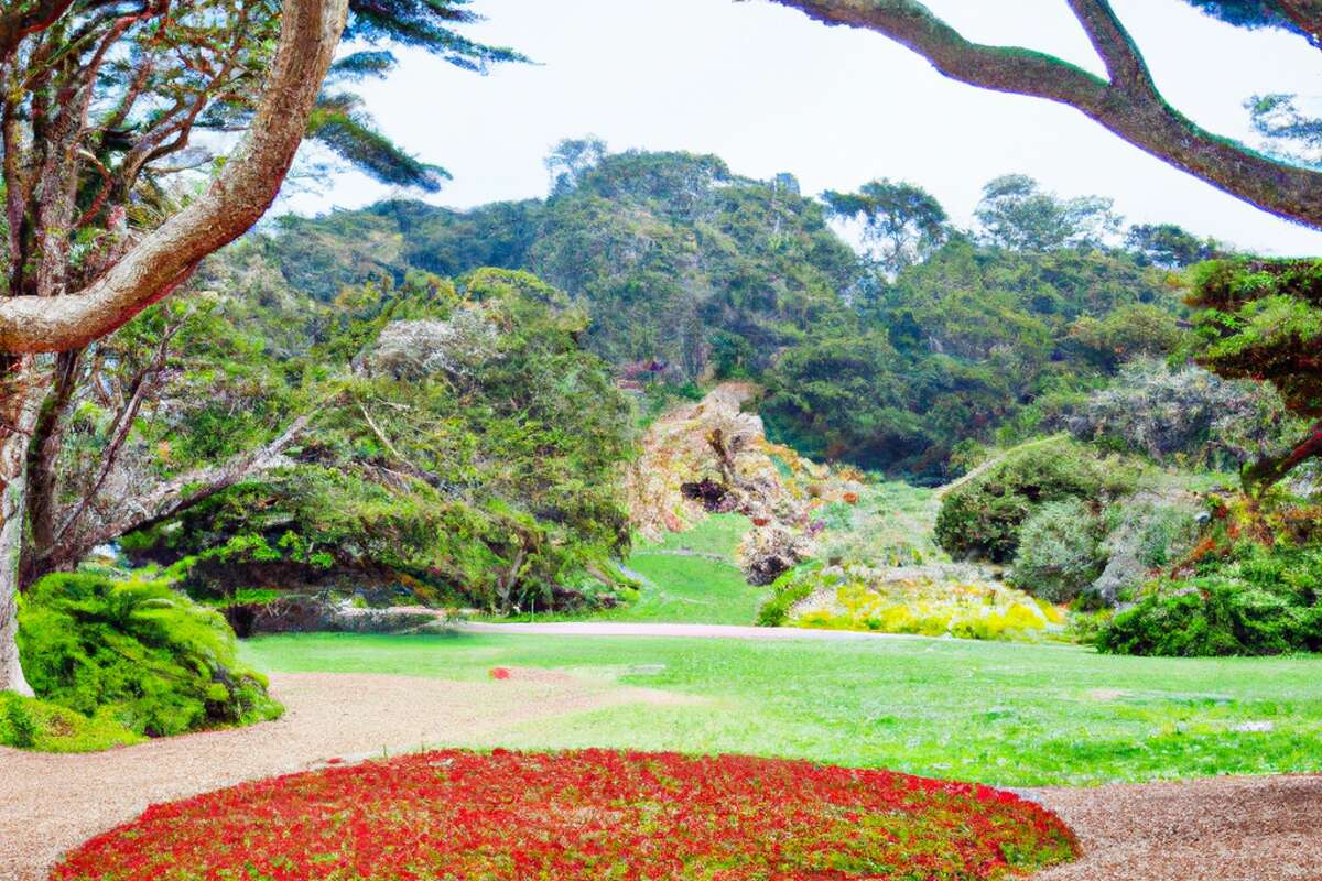 AI imaging software DALL-E-2 created this visual rendition of the location of buried treasure in Golden Gate Park, as described in the book "The secret."