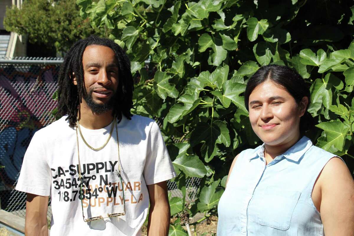 Darryl McDavid, 30, and Xochtil Larios, 22, were part of a team of 12 former foster youths that helped Alameda County develop its first guaranteed basic income program.