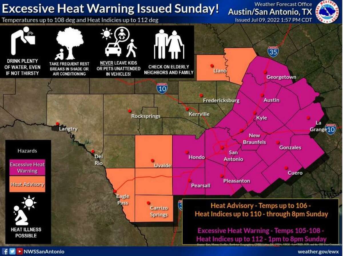 Heat index values in San Antonio expected to rise to 110