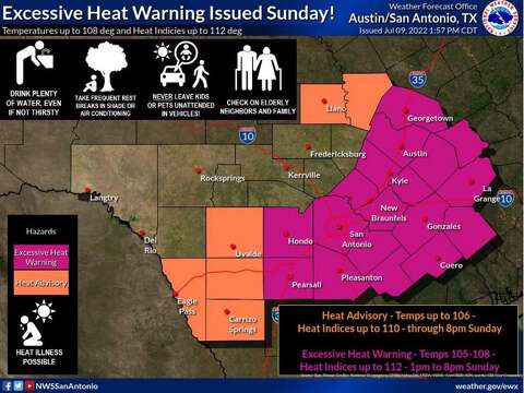 Heat index values in San Antonio expected to rise to 110