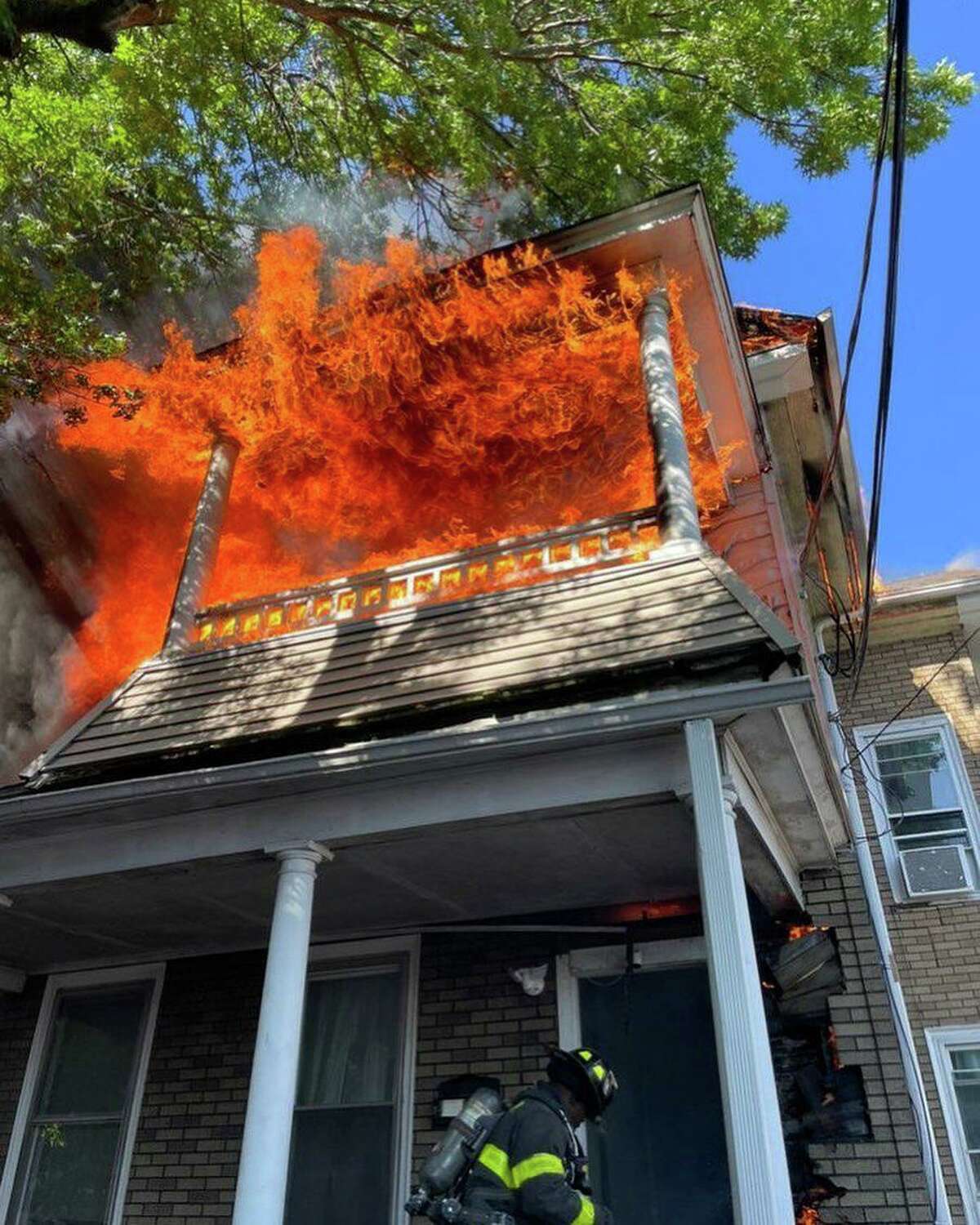 firefighters in house fire