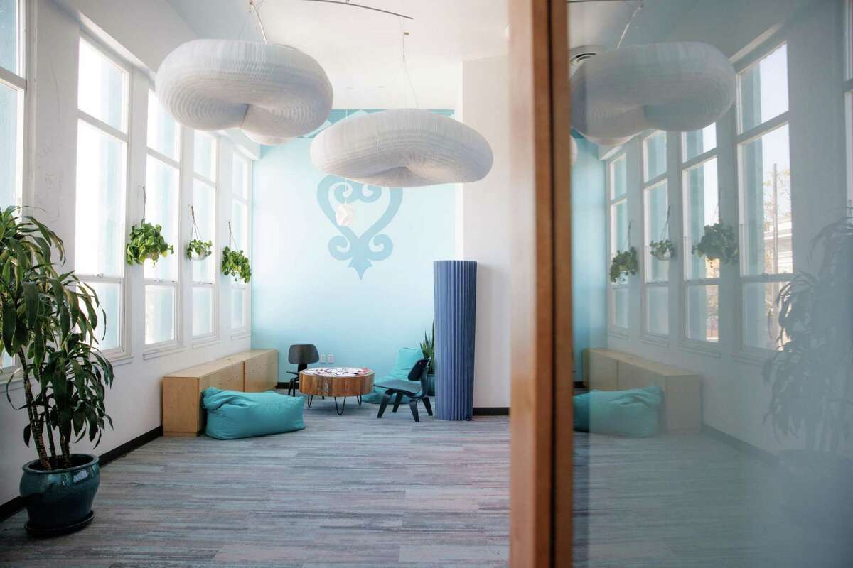A “Peace Room” used for restorative justice sessions at the Oakland space operated by Restore Oakland, a group that advocates for mental health services and community alternatives to law enforcement and incarceration.