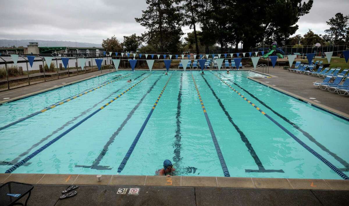A pool at the Harbor Bay Club in Alameda, Calif., on Thursday, Jun 30, 2022.