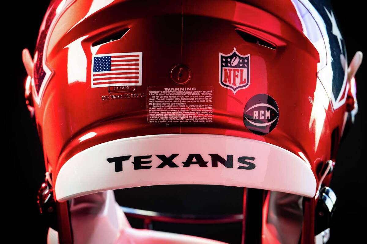 The Houston Texans football team announced a new alternate helmet on Tuesday. The “Battle Red Helmet” will be the first one that the franchise wears that is not classic blue. Photographed, Tuesday, July 12, 2022, in Houston.