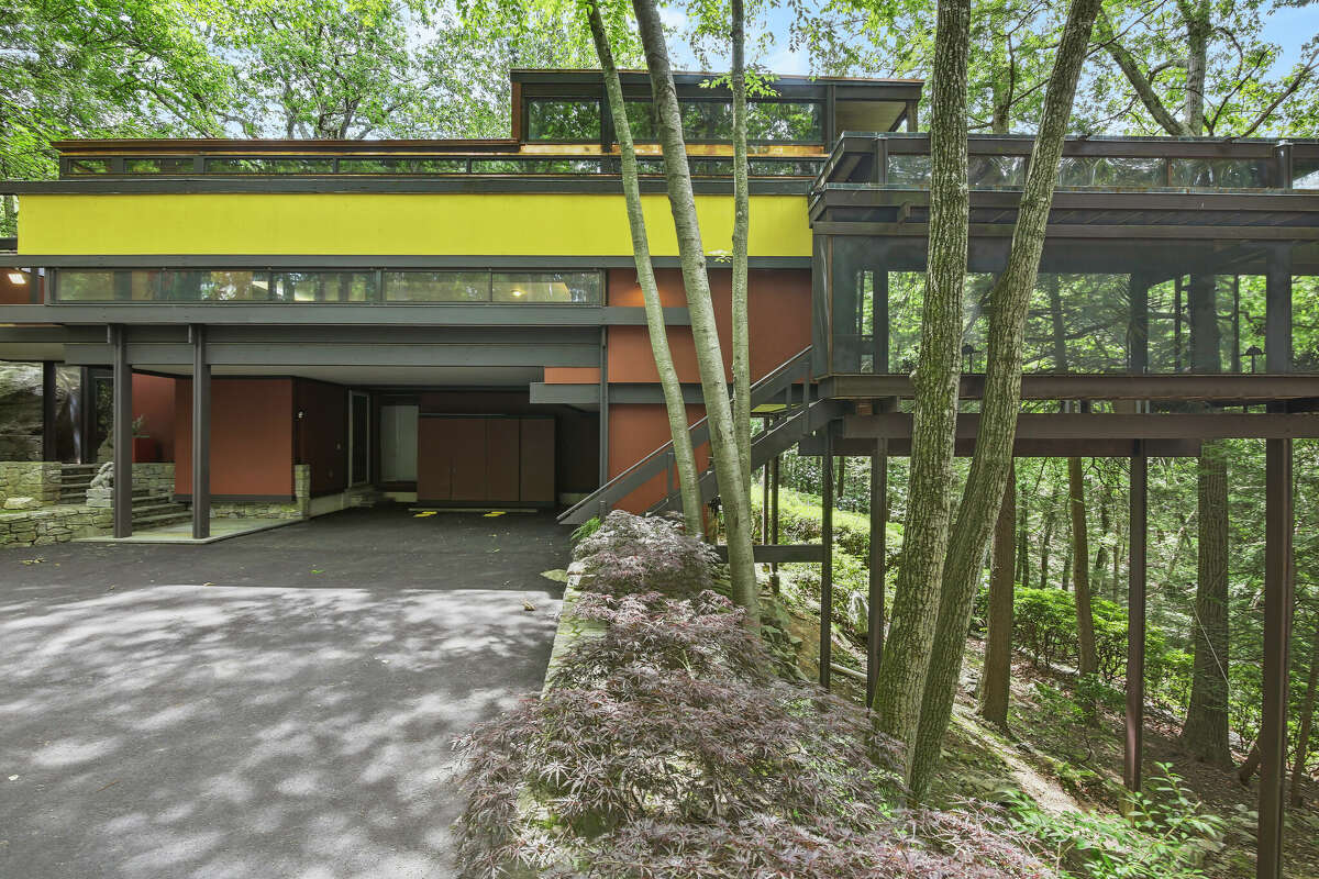 The home on 21 Hycliff Road in Greenwich, Conn. has four bedrooms, four full bathrooms and an addition designed by former Yale School of Architecture dean Paul Rudolph. 