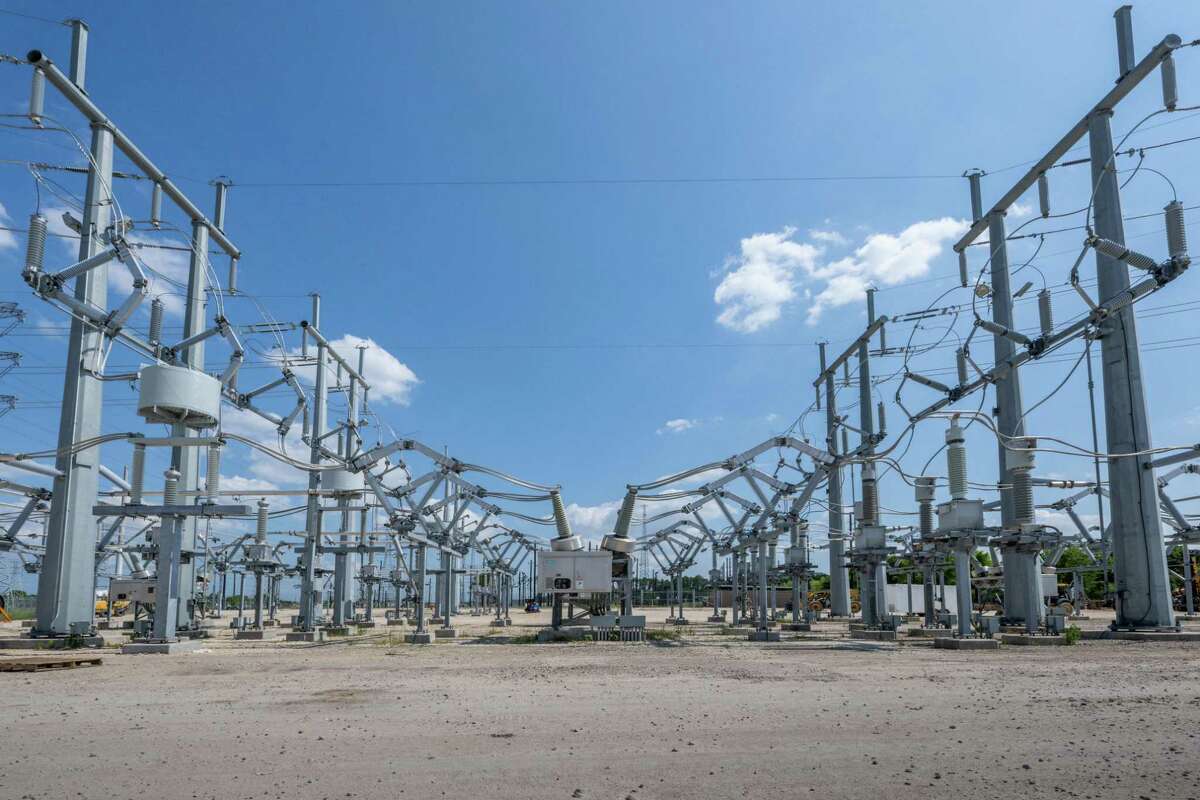 An electric transformer is seen at the CenterPoint Energy powerplant in Houston, Texas. Power demand in Texas is expected to set new all-time highs as heatwaves surge to levels rarely seen outside of summer, and economic growth contributes to higher usage in homes and businesses. The Electric Reliability Council of Texas (ERCOT) has said that it has enough resources to meet demand.