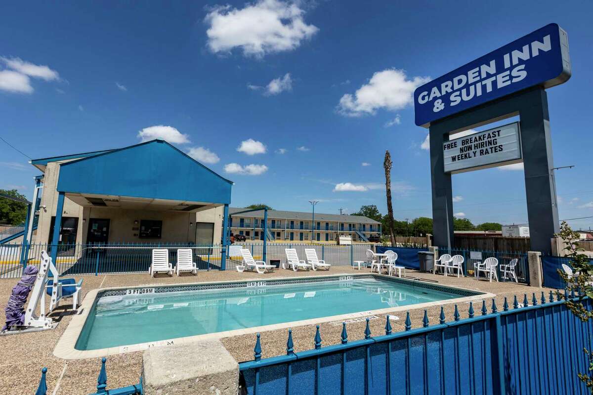 The Garden Inn & Suites, which the city of San Antonio was considering purchasing and converting into housing with support services for people exiting homelessness, is seen Thursday, July 7, 2022.