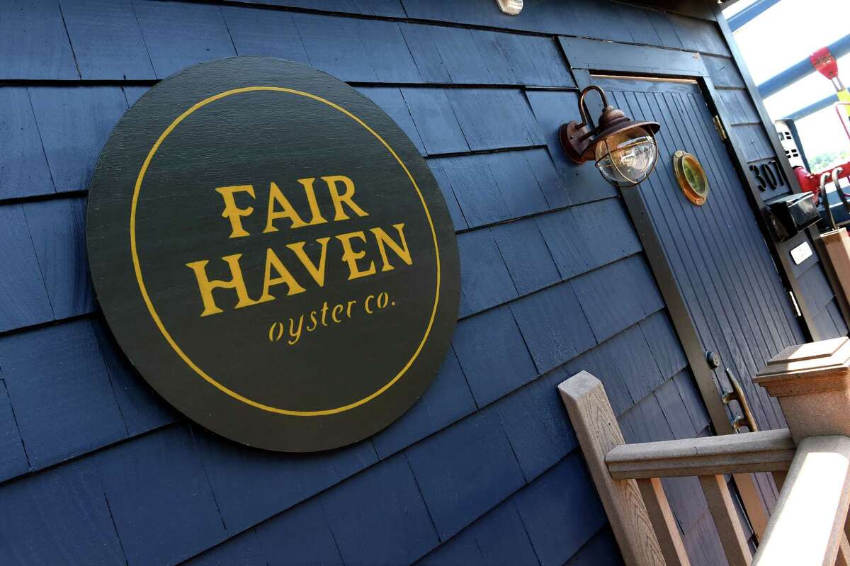 The entrance to the Fair Haven Oyster Co. on Front Street in New Haven photographed on July 12, 2022.
