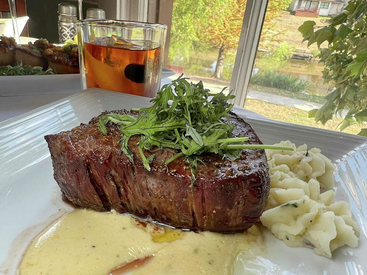 The menu at The Creek Restaurant in Boerne includes a Tajima Japanese Wagyu tenderloin and a Woodford Reserve old fashioned.