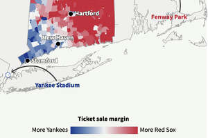 Where in CT are Yankees and Red Sox fans?