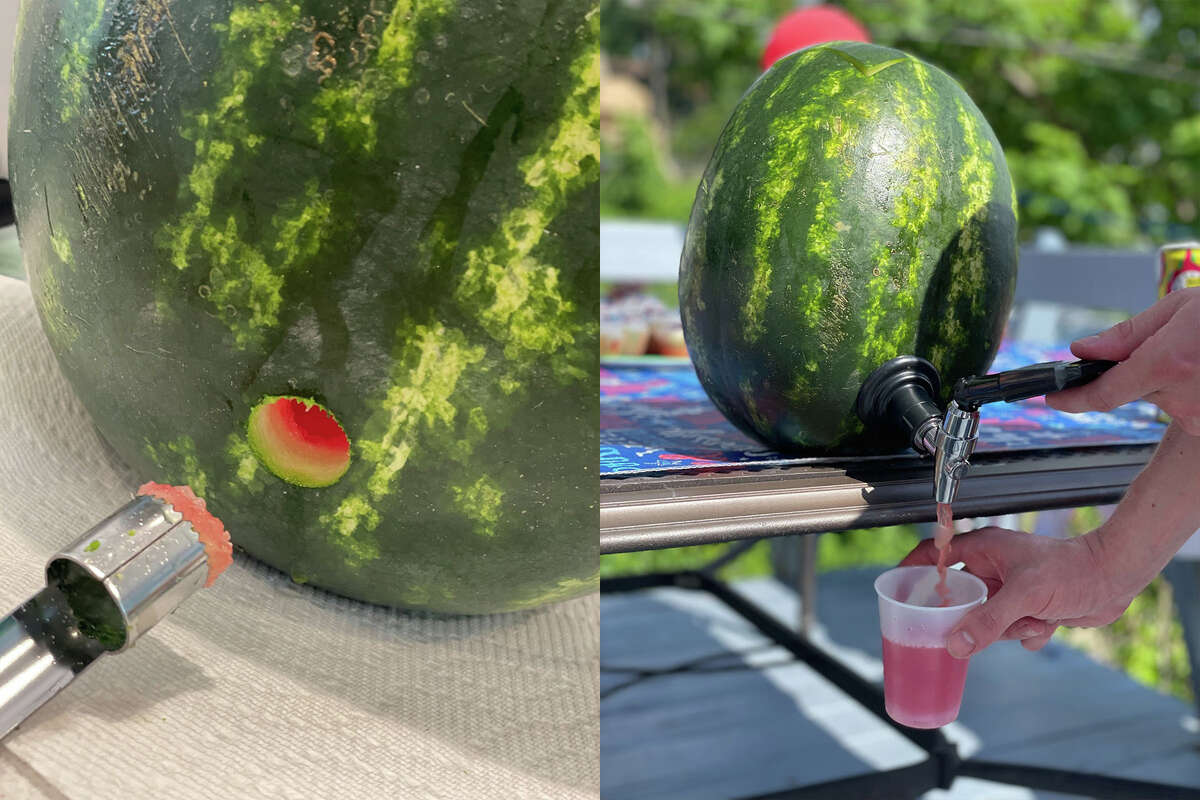 The Watermelon Tap Beverage Dispenser Kit from Amazon.