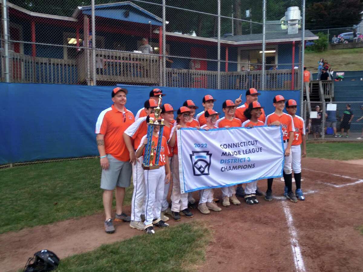 Shelton celebrates its District 3 Little League championship Wednesday after defeating Monroe 5-0.