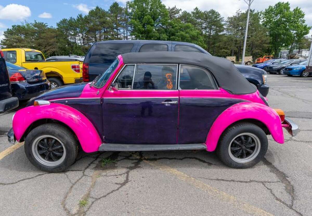 This multi-colored VW has a lot of miles on it but still looks pretty sharp.