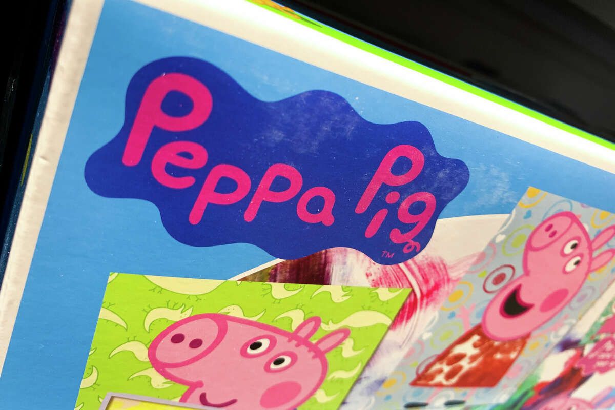 Peppa Pig logo is seen on a packaging in a store in Poland on April 19, 2022. (Photo illustration by Jakub Porzycki/NurPhoto via Getty Images)