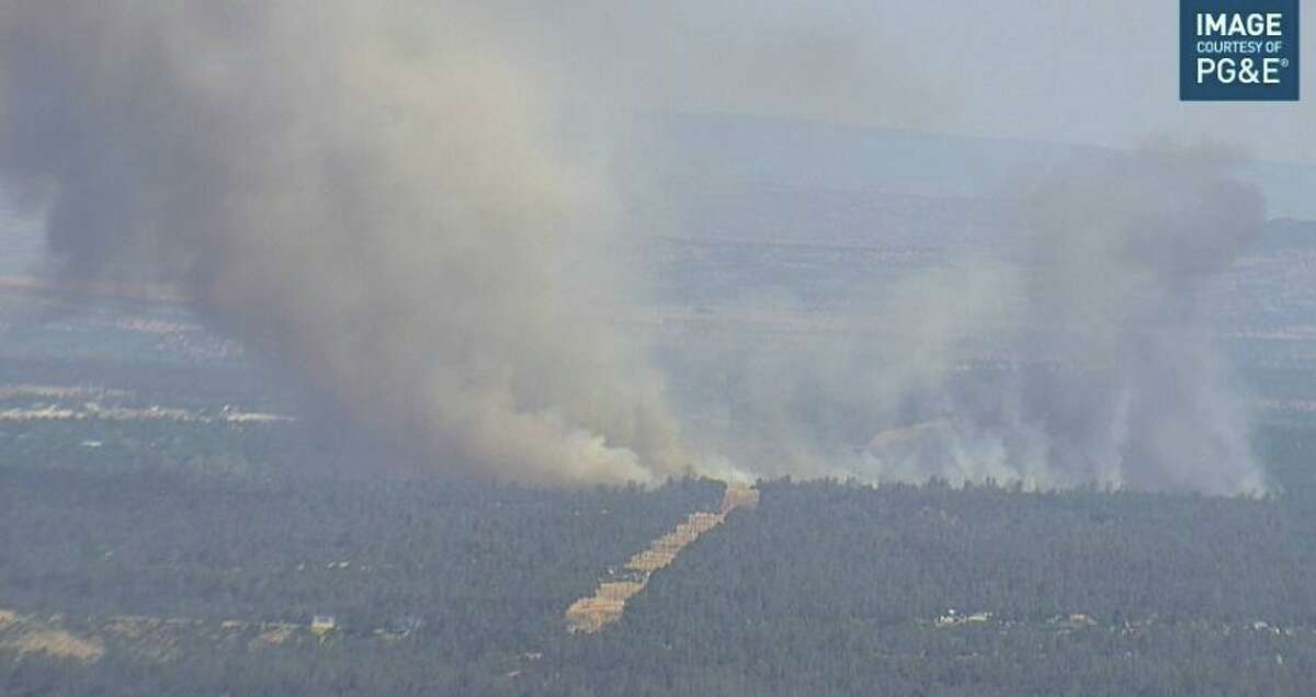 The Peter Fire is seen in Shasta County on Thursday.