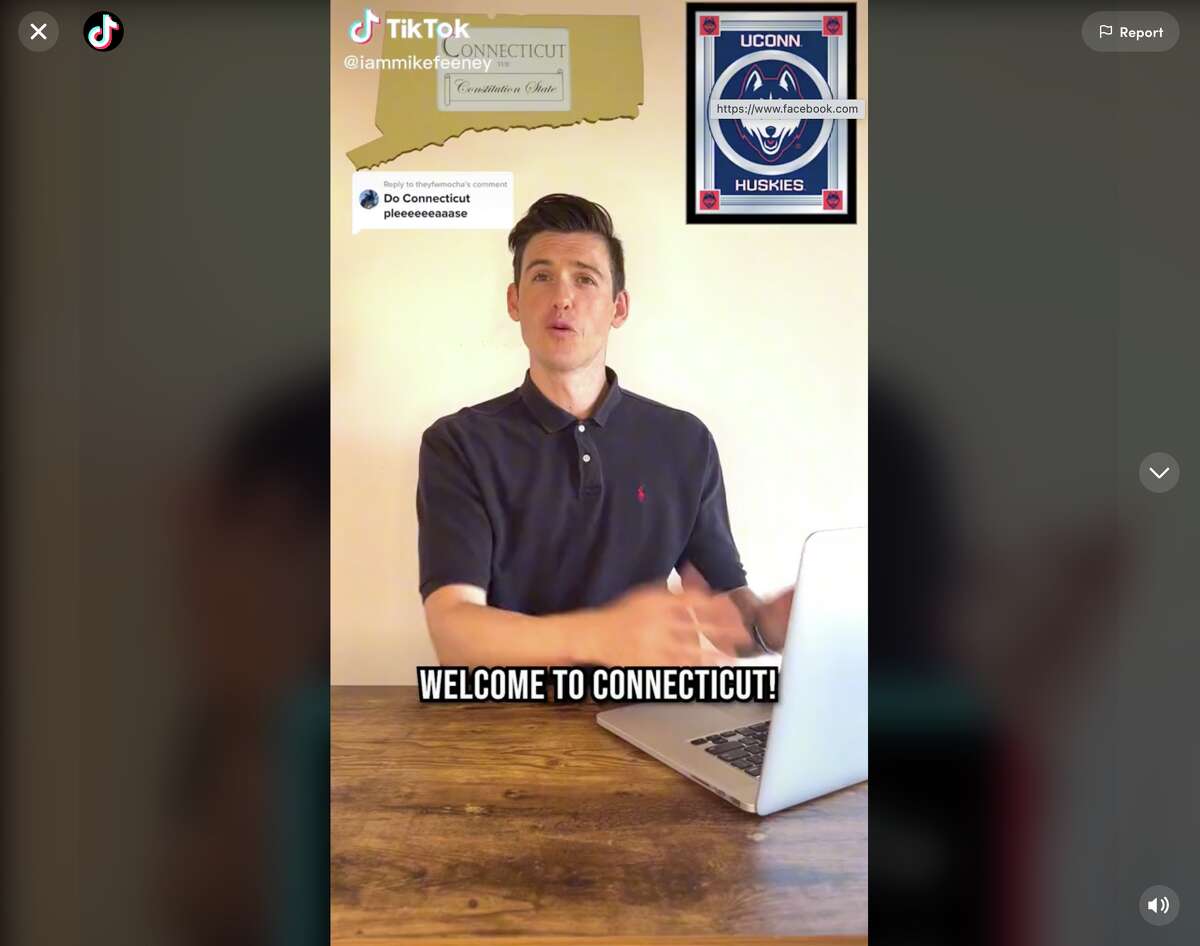Comedian Mike Feeney roasts the Nutmeg State in a viral TikTok video.