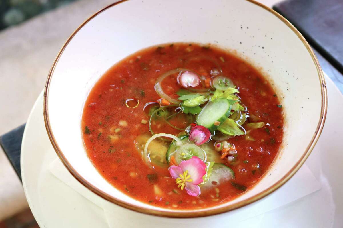 Tomato gazpacho is one of the appetizer lunch options at Backstreet Cafe's Houston Restaurant Weeks menu.