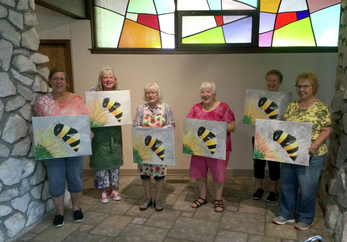A fun painting class class with Lisa Kennedy from Sip & Stroke Painting Parties. She will be back in August for another party.