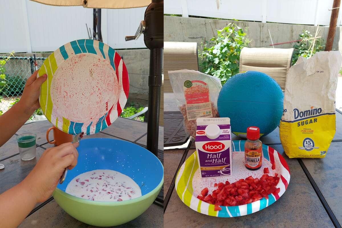 Prepare the ingredients for the ice cream ball.