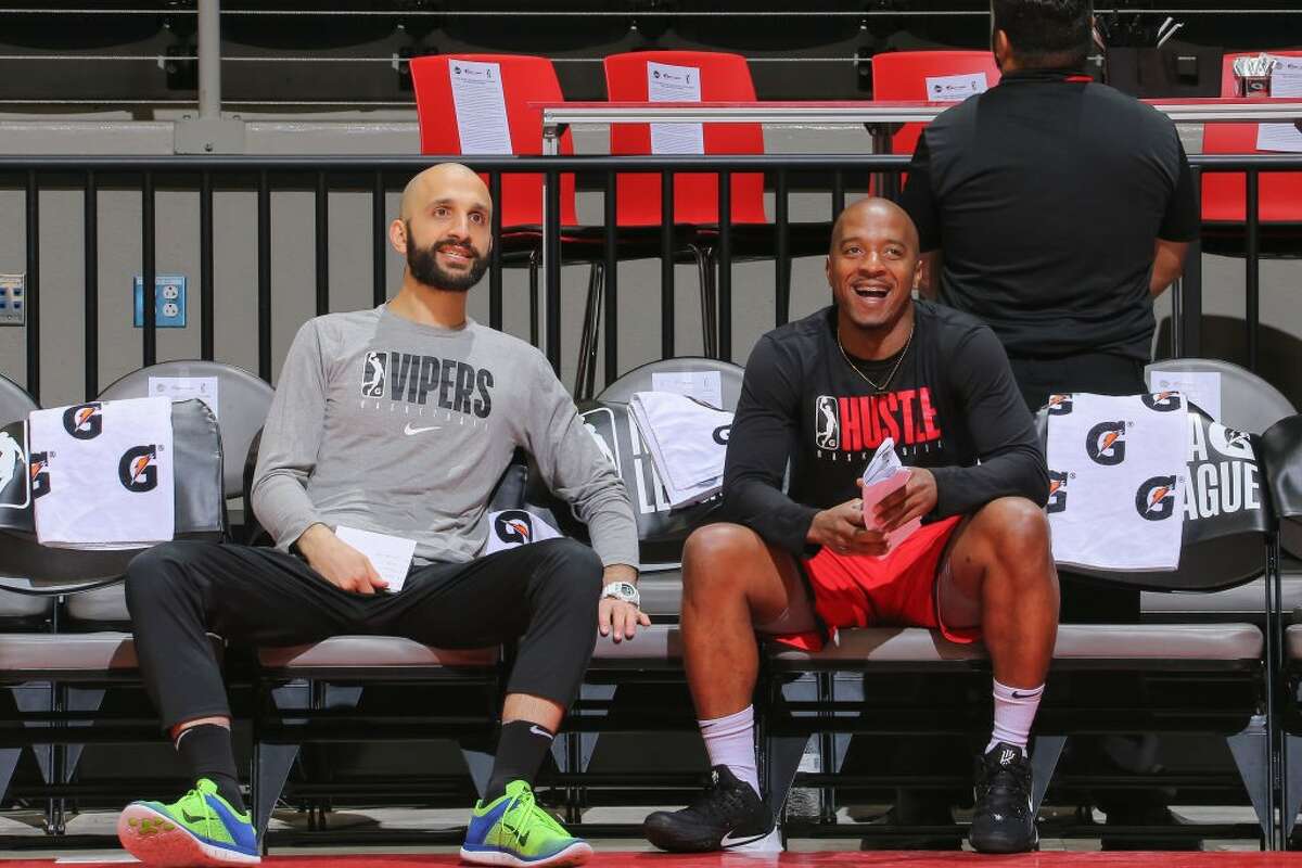 Mahmoud Abdelfattah (left) had certain ideas about basketball. Then joining the Rockets organization helped change his hoops philosophy.