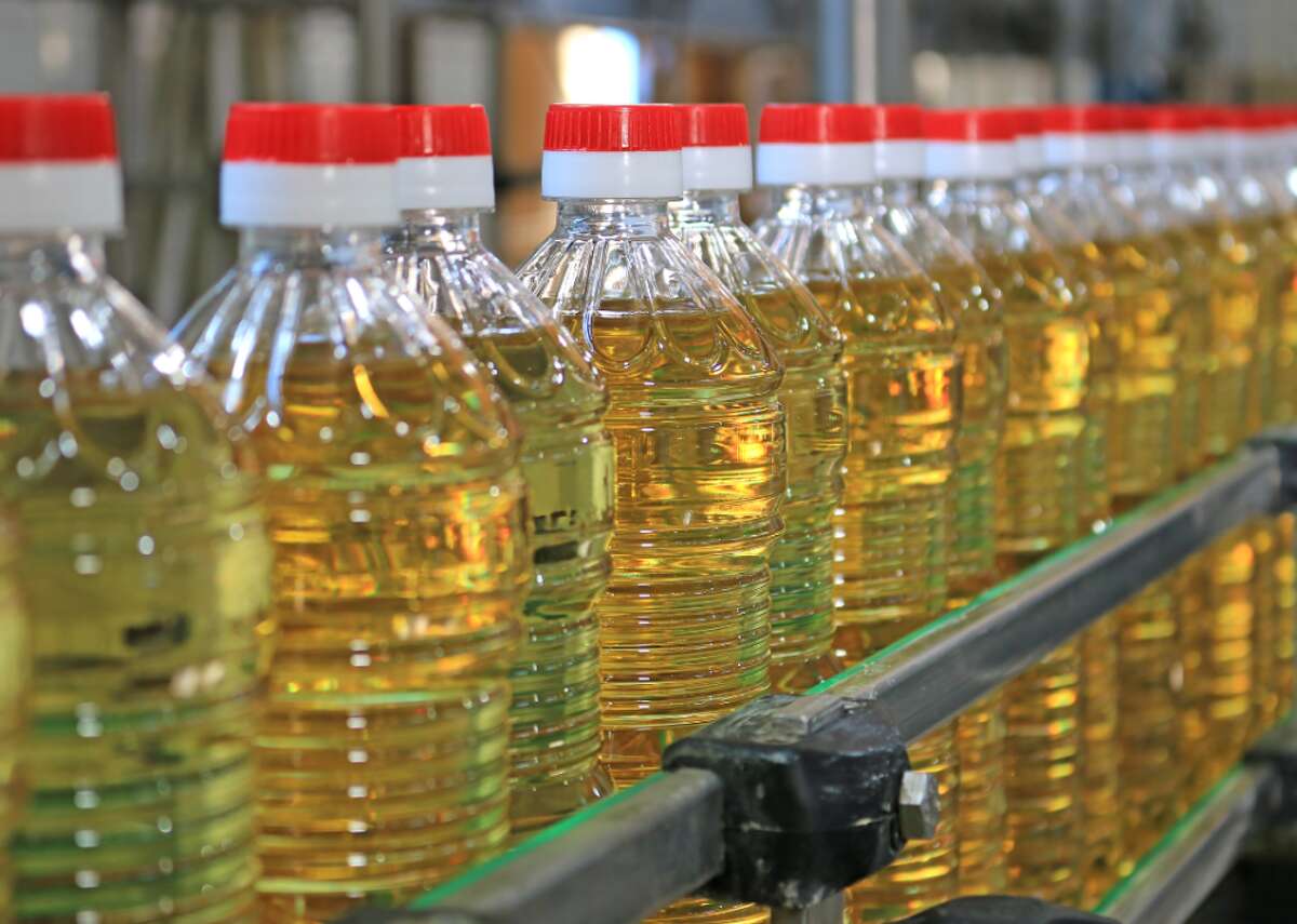 Sunflower oil The sunflower is Ukraine's national flower. Ukraine leads the world in sunflower oil exports, and its major customers have included historically food insecure countries in the Middle East, Africa, and South Asia. In March 2022, prices per metric ton of sunflower oil increased 58% month over month to $2,361 prompting European supermarkets to limit purchases to one bottle or jar per customer. As of June, the USDA’s Foreign Agricultural Service projects that Ukraine’s sunflower seed production would drop by nearly half this year compared to 2021.